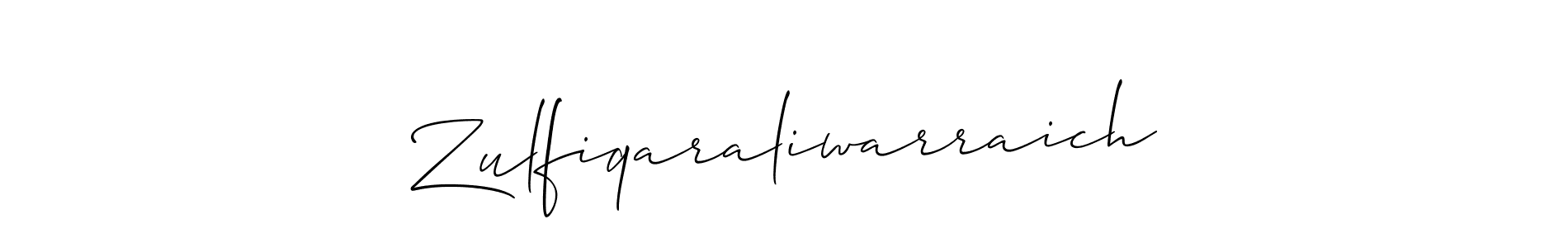 Make a beautiful signature design for name Zulfiqaraliwarraich. With this signature (Allison_Script) style, you can create a handwritten signature for free. Zulfiqaraliwarraich signature style 2 images and pictures png