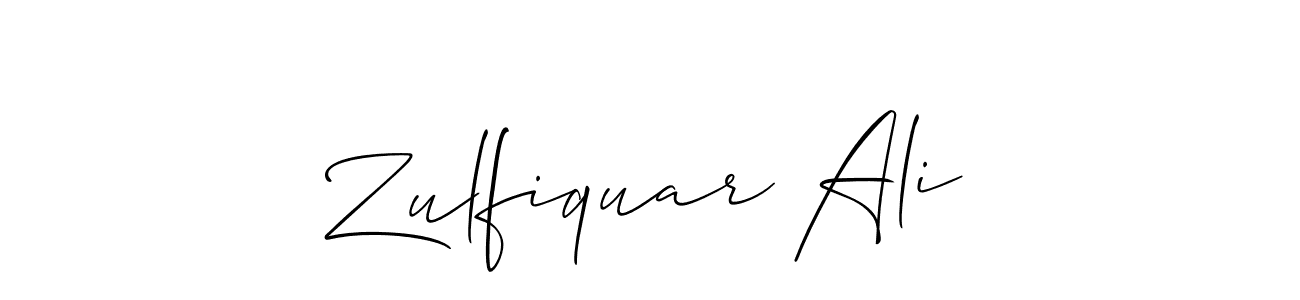 Use a signature maker to create a handwritten signature online. With this signature software, you can design (Allison_Script) your own signature for name Zulfiquar Ali. Zulfiquar Ali signature style 2 images and pictures png