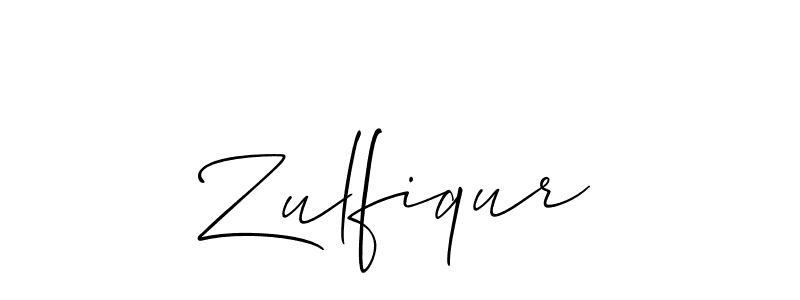 Use a signature maker to create a handwritten signature online. With this signature software, you can design (Allison_Script) your own signature for name Zulfiqur. Zulfiqur signature style 2 images and pictures png