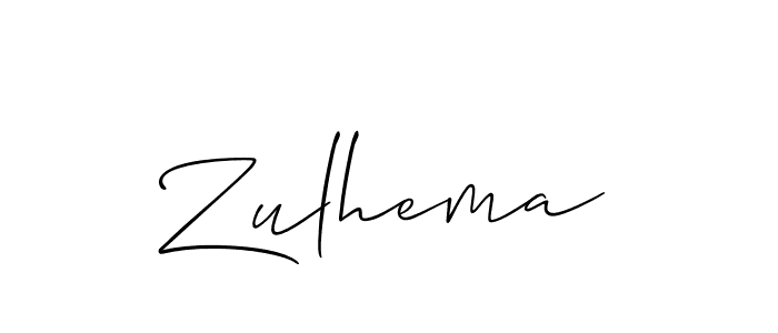 Make a beautiful signature design for name Zulhema. With this signature (Allison_Script) style, you can create a handwritten signature for free. Zulhema signature style 2 images and pictures png