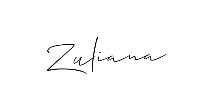 How to make Zuliana name signature. Use Allison_Script style for creating short signs online. This is the latest handwritten sign. Zuliana signature style 2 images and pictures png