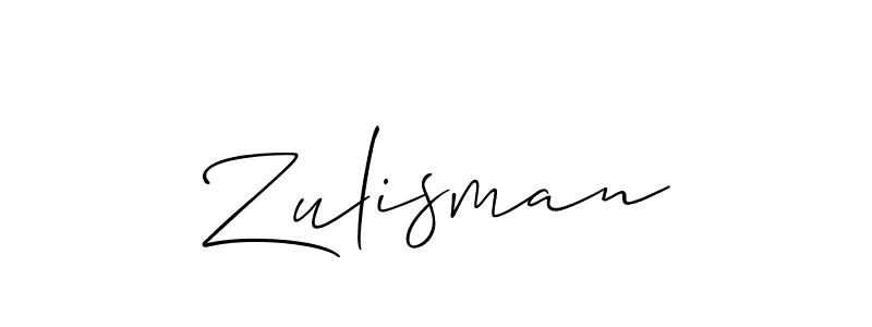 Design your own signature with our free online signature maker. With this signature software, you can create a handwritten (Allison_Script) signature for name Zulisman. Zulisman signature style 2 images and pictures png
