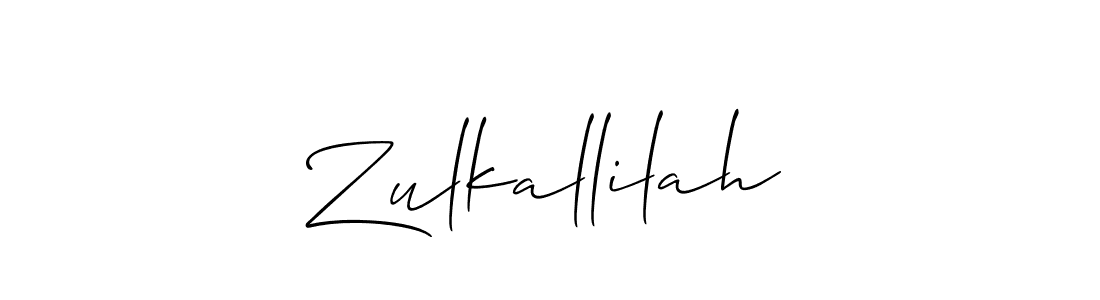 How to make Zulkallilah name signature. Use Allison_Script style for creating short signs online. This is the latest handwritten sign. Zulkallilah signature style 2 images and pictures png