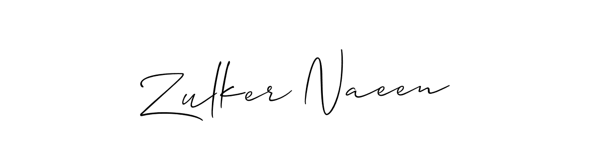 Use a signature maker to create a handwritten signature online. With this signature software, you can design (Allison_Script) your own signature for name Zulker Naeen. Zulker Naeen signature style 2 images and pictures png