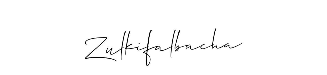 How to make Zulkifalbacha name signature. Use Allison_Script style for creating short signs online. This is the latest handwritten sign. Zulkifalbacha signature style 2 images and pictures png