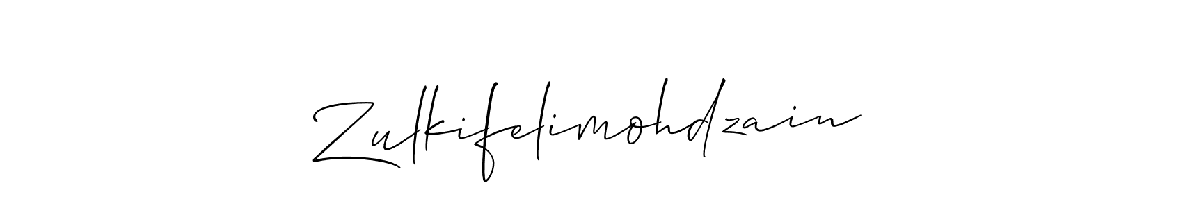 Create a beautiful signature design for name Zulkifelimohdzain. With this signature (Allison_Script) fonts, you can make a handwritten signature for free. Zulkifelimohdzain signature style 2 images and pictures png