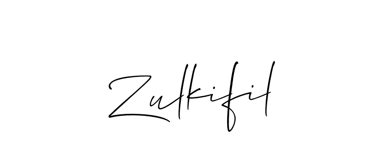 Zulkifil stylish signature style. Best Handwritten Sign (Allison_Script) for my name. Handwritten Signature Collection Ideas for my name Zulkifil. Zulkifil signature style 2 images and pictures png