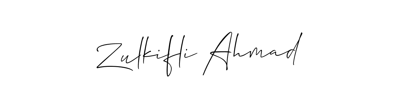 How to make Zulkifli Ahmad signature? Allison_Script is a professional autograph style. Create handwritten signature for Zulkifli Ahmad name. Zulkifli Ahmad signature style 2 images and pictures png