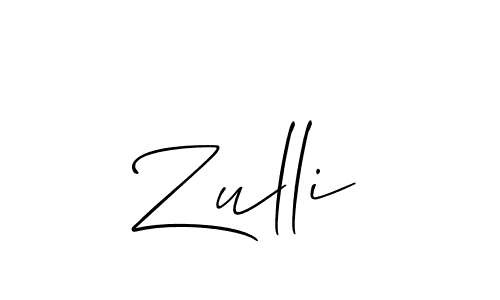 How to make Zulli signature? Allison_Script is a professional autograph style. Create handwritten signature for Zulli name. Zulli signature style 2 images and pictures png