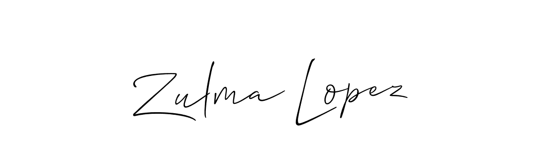 Design your own signature with our free online signature maker. With this signature software, you can create a handwritten (Allison_Script) signature for name Zulma Lopez. Zulma Lopez signature style 2 images and pictures png