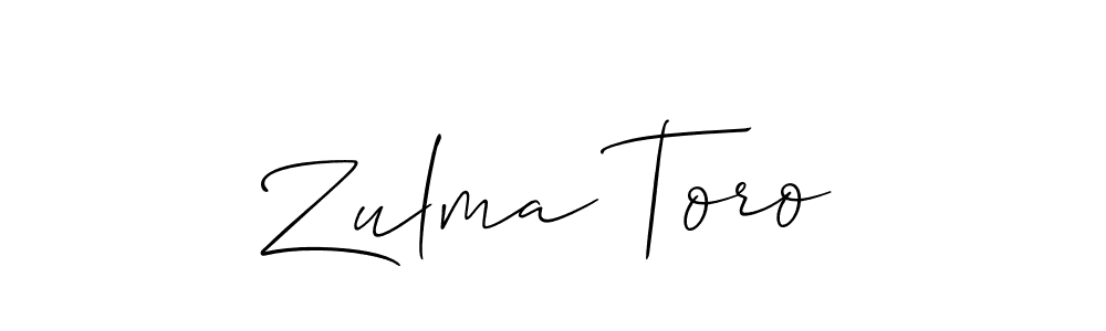 You should practise on your own different ways (Allison_Script) to write your name (Zulma Toro) in signature. don't let someone else do it for you. Zulma Toro signature style 2 images and pictures png
