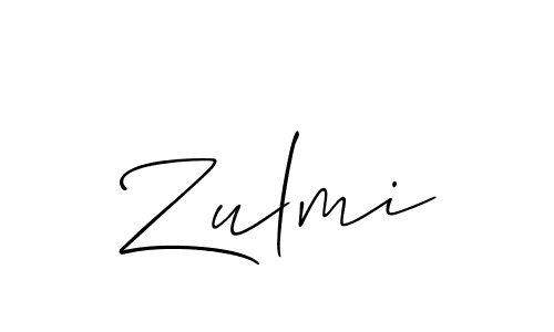 How to make Zulmi signature? Allison_Script is a professional autograph style. Create handwritten signature for Zulmi name. Zulmi signature style 2 images and pictures png