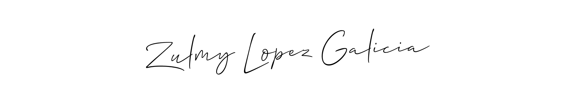 Allison_Script is a professional signature style that is perfect for those who want to add a touch of class to their signature. It is also a great choice for those who want to make their signature more unique. Get Zulmy Lopez Galicia name to fancy signature for free. Zulmy Lopez Galicia signature style 2 images and pictures png