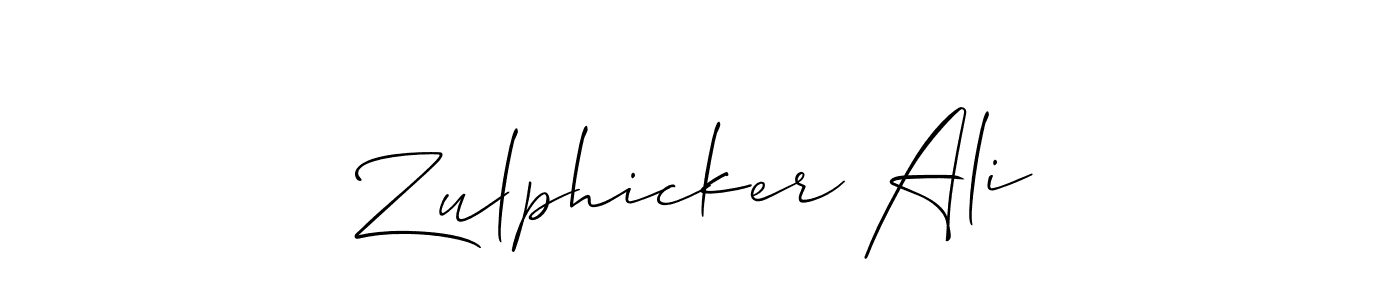 Zulphicker Ali stylish signature style. Best Handwritten Sign (Allison_Script) for my name. Handwritten Signature Collection Ideas for my name Zulphicker Ali. Zulphicker Ali signature style 2 images and pictures png