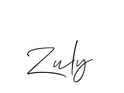 How to make Zuly name signature. Use Allison_Script style for creating short signs online. This is the latest handwritten sign. Zuly signature style 2 images and pictures png
