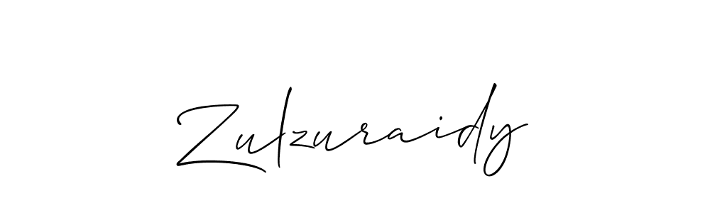 How to make Zulzuraidy name signature. Use Allison_Script style for creating short signs online. This is the latest handwritten sign. Zulzuraidy signature style 2 images and pictures png