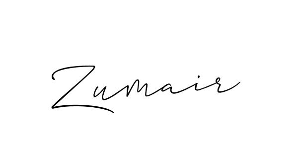 Use a signature maker to create a handwritten signature online. With this signature software, you can design (Allison_Script) your own signature for name Zumair. Zumair signature style 2 images and pictures png