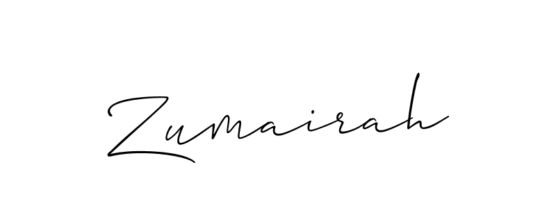 How to make Zumairah name signature. Use Allison_Script style for creating short signs online. This is the latest handwritten sign. Zumairah signature style 2 images and pictures png