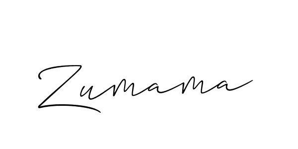 Create a beautiful signature design for name Zumama. With this signature (Allison_Script) fonts, you can make a handwritten signature for free. Zumama signature style 2 images and pictures png