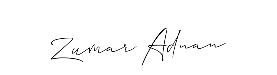 How to make Zumar Adnan signature? Allison_Script is a professional autograph style. Create handwritten signature for Zumar Adnan name. Zumar Adnan signature style 2 images and pictures png