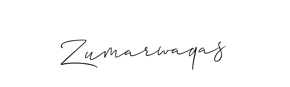 Use a signature maker to create a handwritten signature online. With this signature software, you can design (Allison_Script) your own signature for name Zumarwaqas. Zumarwaqas signature style 2 images and pictures png