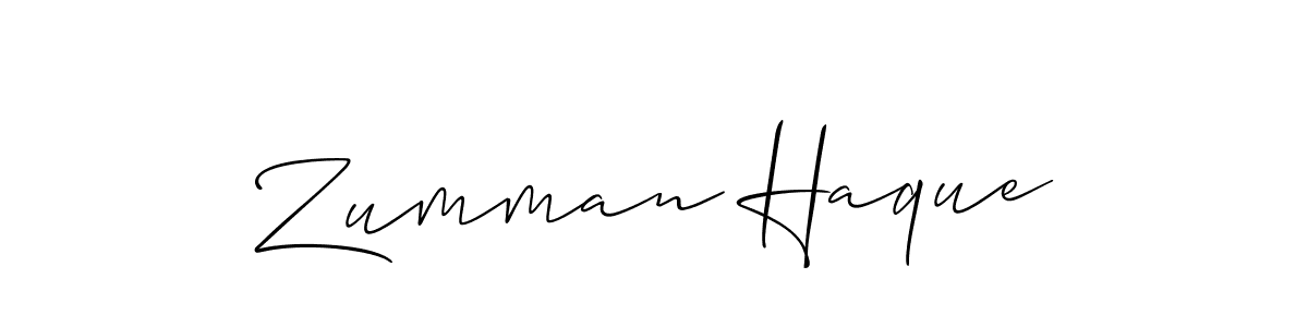 How to make Zumman Haque signature? Allison_Script is a professional autograph style. Create handwritten signature for Zumman Haque name. Zumman Haque signature style 2 images and pictures png