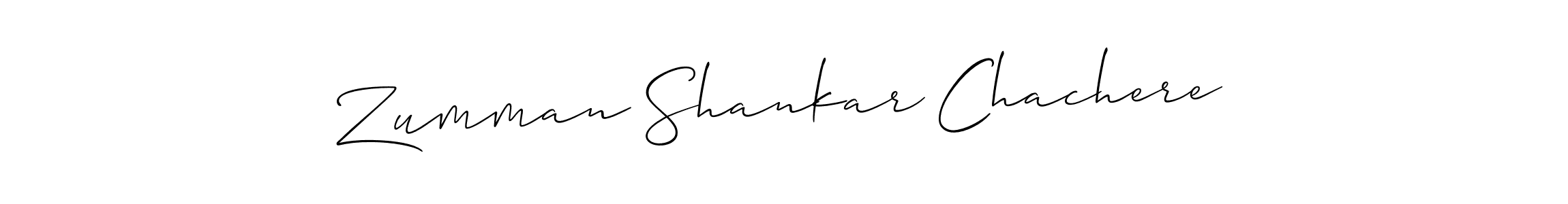 Design your own signature with our free online signature maker. With this signature software, you can create a handwritten (Allison_Script) signature for name Zumman Shankar Chachere. Zumman Shankar Chachere signature style 2 images and pictures png