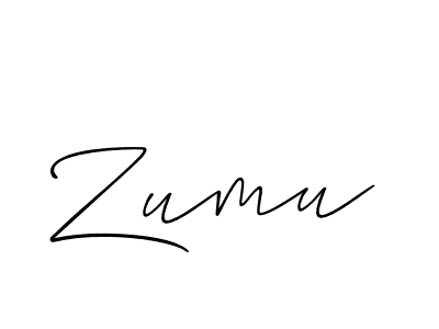 Create a beautiful signature design for name Zumu. With this signature (Allison_Script) fonts, you can make a handwritten signature for free. Zumu signature style 2 images and pictures png