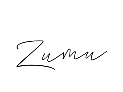 Create a beautiful signature design for name Zumu. With this signature (Allison_Script) fonts, you can make a handwritten signature for free. Zumu signature style 2 images and pictures png