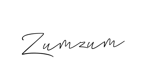 How to make Zumzum signature? Allison_Script is a professional autograph style. Create handwritten signature for Zumzum name. Zumzum signature style 2 images and pictures png