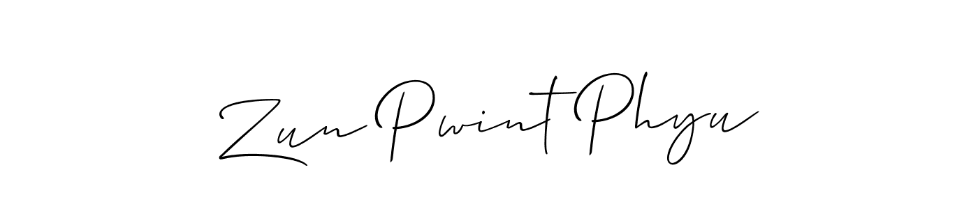How to make Zun Pwint Phyu signature? Allison_Script is a professional autograph style. Create handwritten signature for Zun Pwint Phyu name. Zun Pwint Phyu signature style 2 images and pictures png