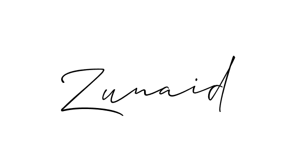 Also we have Zunaid name is the best signature style. Create professional handwritten signature collection using Allison_Script autograph style. Zunaid signature style 2 images and pictures png