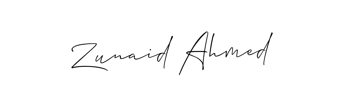 Also You can easily find your signature by using the search form. We will create Zunaid Ahmed name handwritten signature images for you free of cost using Allison_Script sign style. Zunaid Ahmed signature style 2 images and pictures png