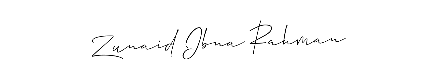 You should practise on your own different ways (Allison_Script) to write your name (Zunaid Ibna Rahman) in signature. don't let someone else do it for you. Zunaid Ibna Rahman signature style 2 images and pictures png