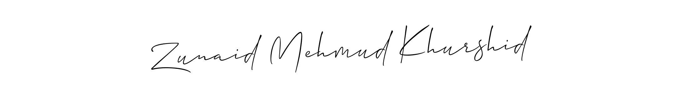 Also we have Zunaid Mehmud Khurshid name is the best signature style. Create professional handwritten signature collection using Allison_Script autograph style. Zunaid Mehmud Khurshid signature style 2 images and pictures png