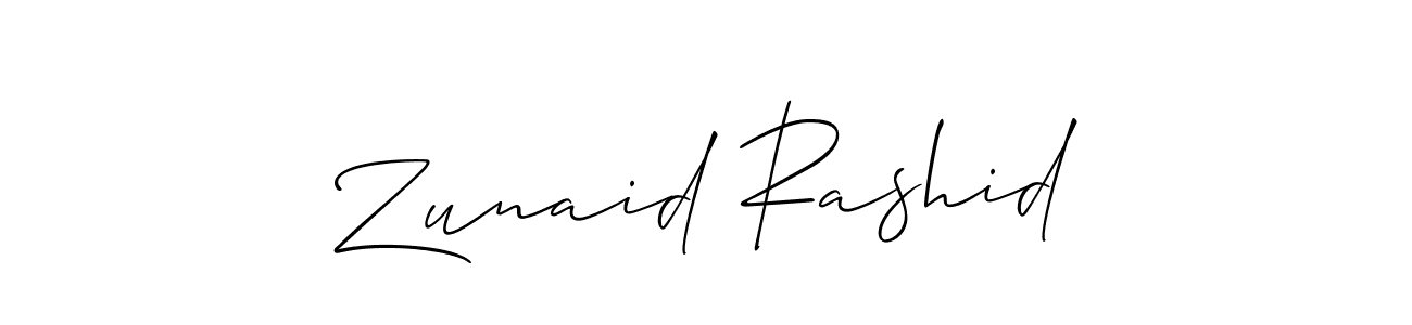 Make a beautiful signature design for name Zunaid Rashid. Use this online signature maker to create a handwritten signature for free. Zunaid Rashid signature style 2 images and pictures png