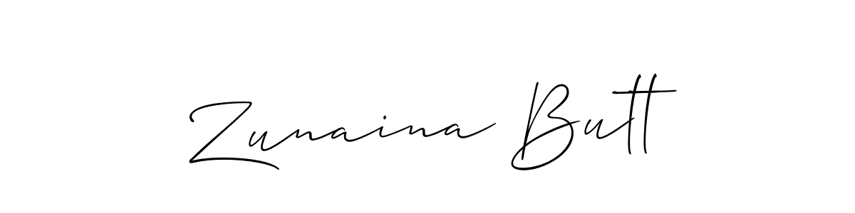 Zunaina Butt stylish signature style. Best Handwritten Sign (Allison_Script) for my name. Handwritten Signature Collection Ideas for my name Zunaina Butt. Zunaina Butt signature style 2 images and pictures png