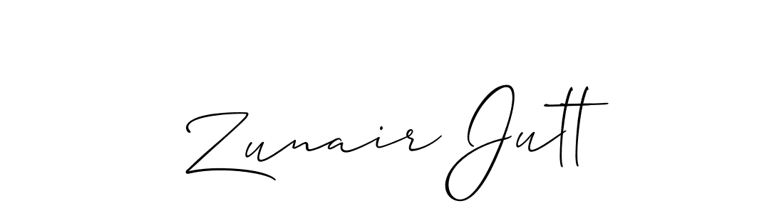 How to make Zunair Jutt name signature. Use Allison_Script style for creating short signs online. This is the latest handwritten sign. Zunair Jutt signature style 2 images and pictures png