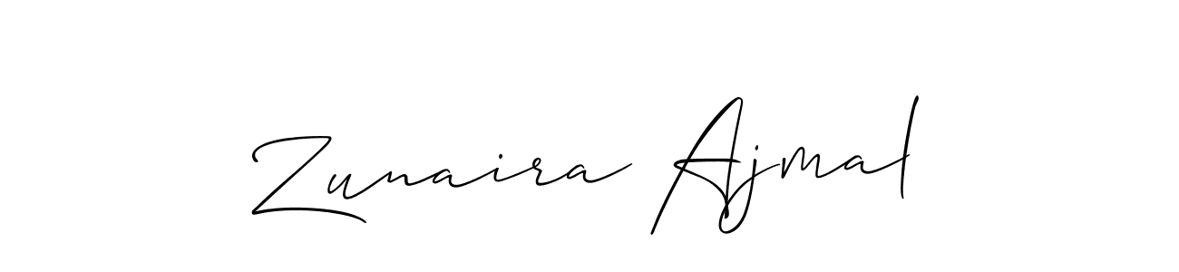 Also we have Zunaira Ajmal name is the best signature style. Create professional handwritten signature collection using Allison_Script autograph style. Zunaira Ajmal signature style 2 images and pictures png