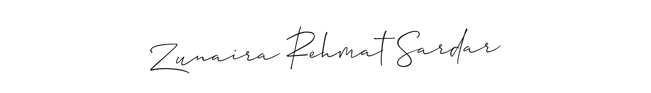 Also we have Zunaira Rehmat Sardar name is the best signature style. Create professional handwritten signature collection using Allison_Script autograph style. Zunaira Rehmat Sardar signature style 2 images and pictures png