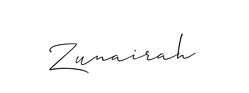 Allison_Script is a professional signature style that is perfect for those who want to add a touch of class to their signature. It is also a great choice for those who want to make their signature more unique. Get Zunairah name to fancy signature for free. Zunairah signature style 2 images and pictures png