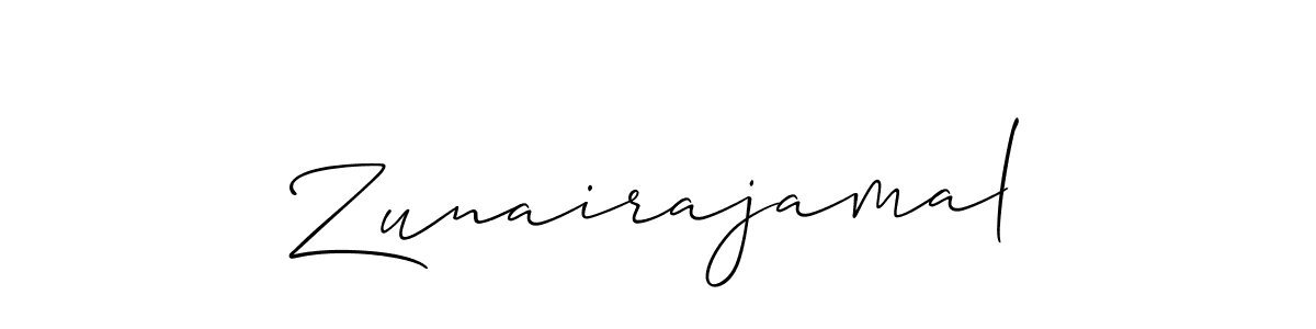 How to Draw Zunairajamal signature style? Allison_Script is a latest design signature styles for name Zunairajamal. Zunairajamal signature style 2 images and pictures png