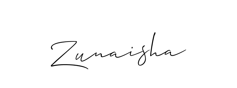Also You can easily find your signature by using the search form. We will create Zunaisha name handwritten signature images for you free of cost using Allison_Script sign style. Zunaisha signature style 2 images and pictures png