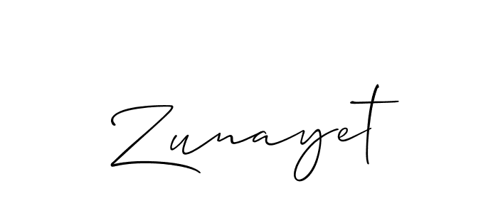 Create a beautiful signature design for name Zunayet. With this signature (Allison_Script) fonts, you can make a handwritten signature for free. Zunayet signature style 2 images and pictures png