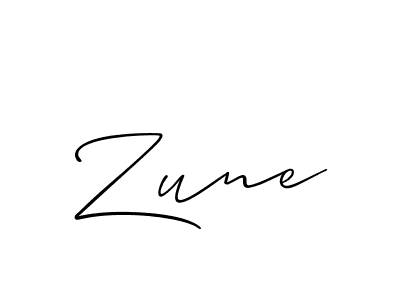 Use a signature maker to create a handwritten signature online. With this signature software, you can design (Allison_Script) your own signature for name Zune. Zune signature style 2 images and pictures png
