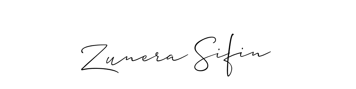 Zunera Sifin stylish signature style. Best Handwritten Sign (Allison_Script) for my name. Handwritten Signature Collection Ideas for my name Zunera Sifin. Zunera Sifin signature style 2 images and pictures png