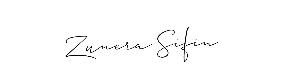 How to Draw Zunera Sifin signature style? Allison_Script is a latest design signature styles for name Zunera Sifin. Zunera Sifin signature style 2 images and pictures png