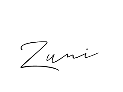 How to make Zuni signature? Allison_Script is a professional autograph style. Create handwritten signature for Zuni name. Zuni signature style 2 images and pictures png