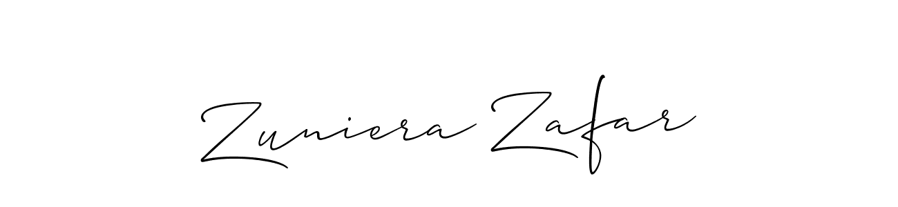 Zuniera Zafar stylish signature style. Best Handwritten Sign (Allison_Script) for my name. Handwritten Signature Collection Ideas for my name Zuniera Zafar. Zuniera Zafar signature style 2 images and pictures png