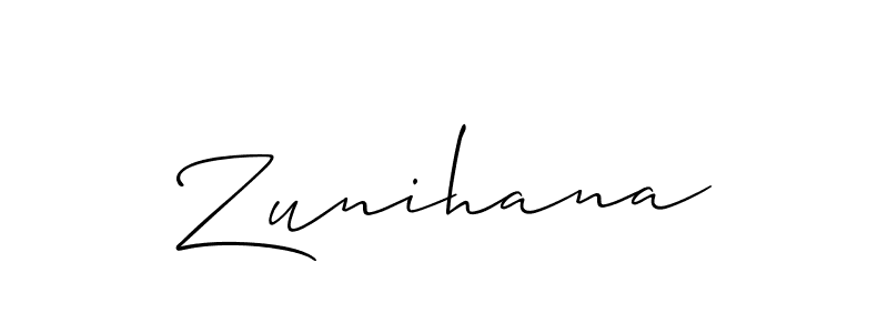 Zunihana stylish signature style. Best Handwritten Sign (Allison_Script) for my name. Handwritten Signature Collection Ideas for my name Zunihana. Zunihana signature style 2 images and pictures png